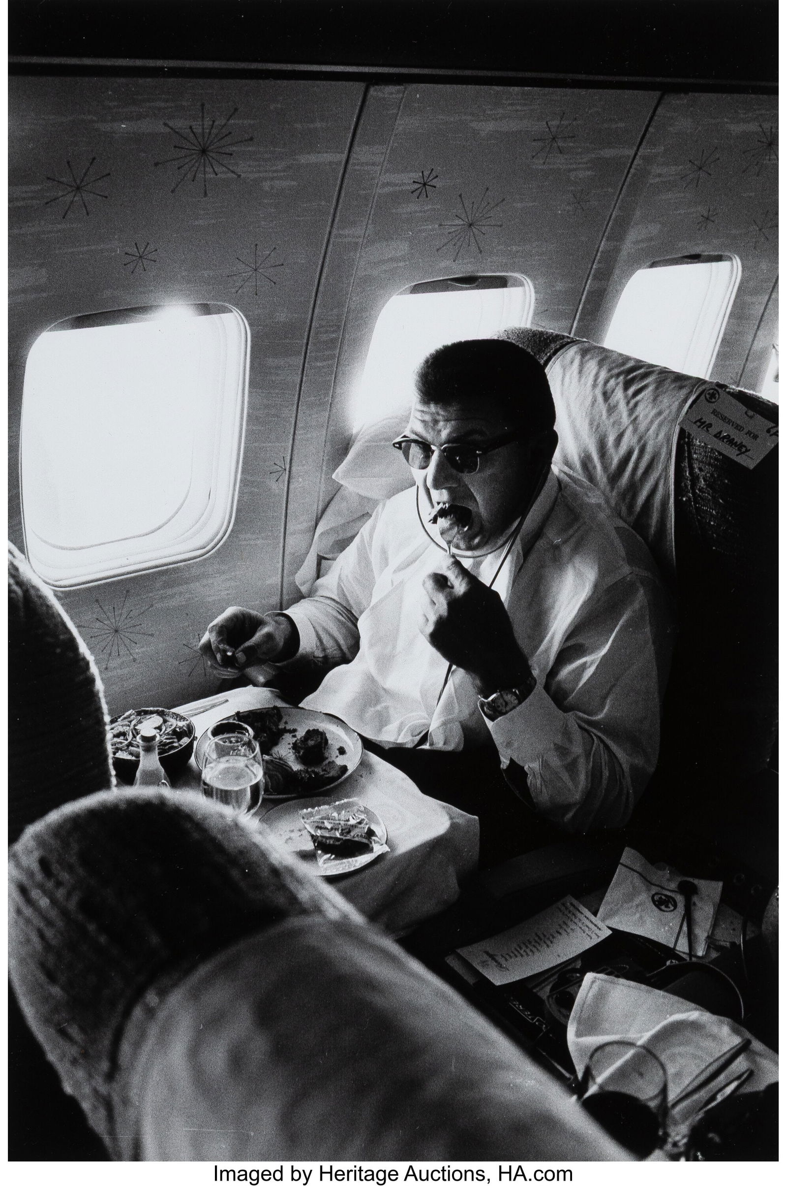 Bruce Davidson (American, b. 1933) Plane passeng: Bruce Davidson (American, b. 1933) Plane passenger Eating, 1965 Gelatin silver print, printed later 11-3/4 x 7-7/8 inches (29.8 x 19.9 cm&