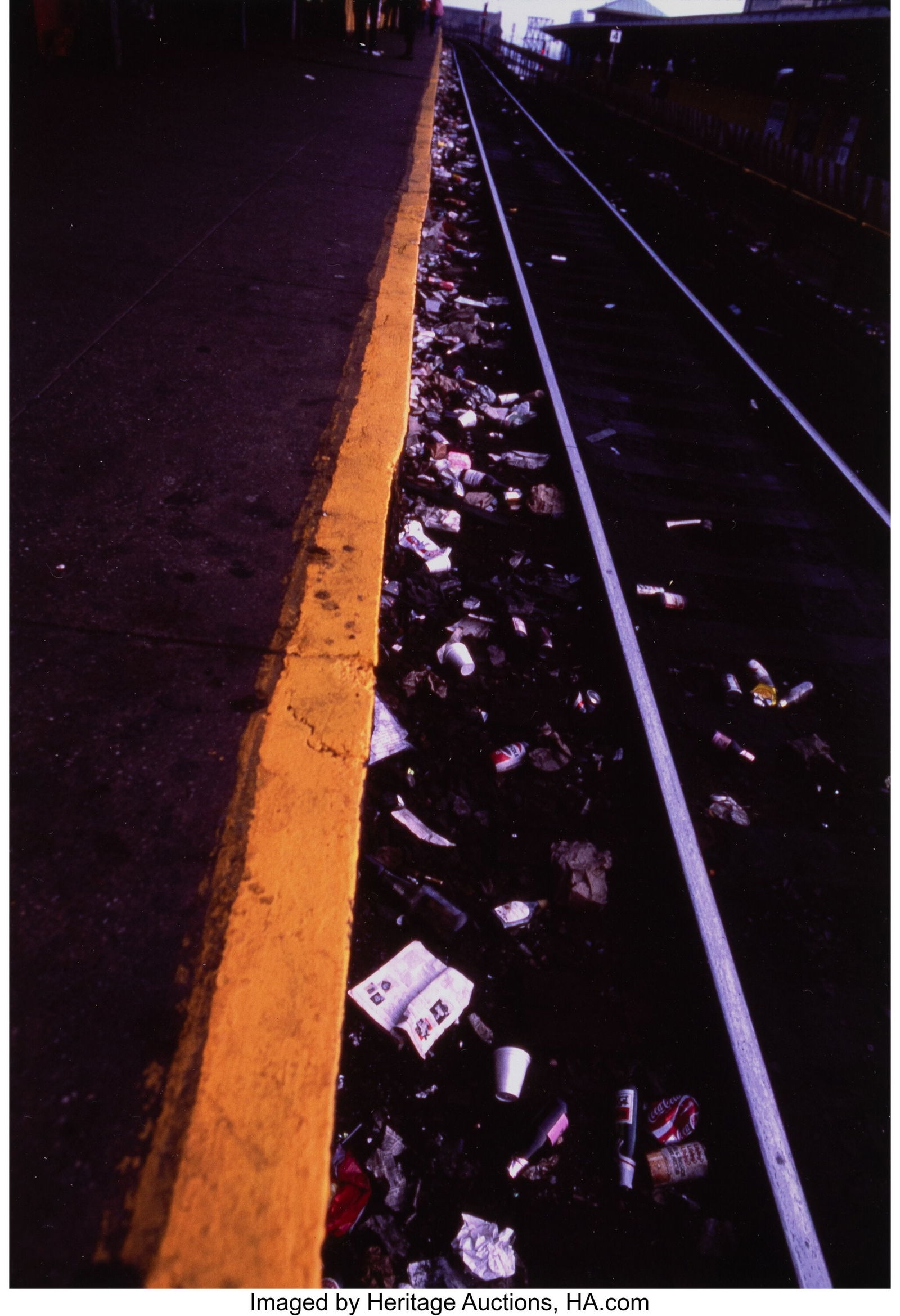 Bruce Davidson (American, b. 1933) Platform Edge: Bruce Davidson (American, b. 1933) Platform Edge and Tracks, Subway, 1980 Dye-coupler print 9-1/2 x 6-1/4 inches (24.1 x 15.9 cm) &lp