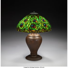 79005: Tiffany Studios Peacock Table Lamp, circa 1910 L