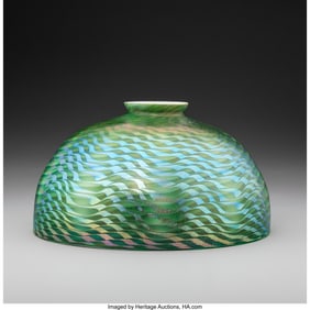 79010: Tiffany Studios Damascene Shade, circa 1910 Deco