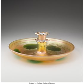 79028: Tiffany Studios Centerpiece Bowl with Flower Fro