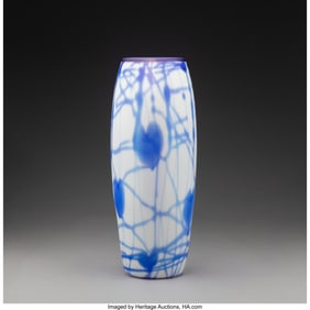 79034: Imperial Glass Factory Heart and Vine Vase, circ