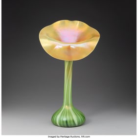 79041: Quezal Jack-in-the-Pulpit Vase, circa 1905 Iride