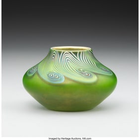 79043: Steuben Glass Works Vase, circa 1910 Decorated G