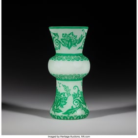 79044: Steuben Glass Works Chinese Vase, circa 1925 Aci