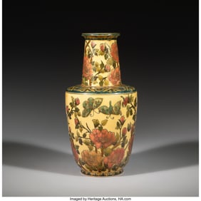 79054: Zsolnay Vase, 1878-1900 Glazed earthenware 16-3