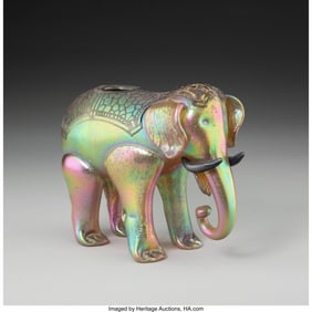 79056: Loetz Elephant Vase, circa 1900 Candia Silberiri