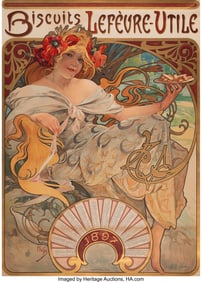 79059: Alphonse Mucha Biscuits Lèfevre-Utile, 1896 Lit