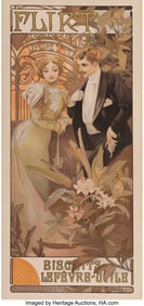 79060: Alphonse Mucha Flirt, 1900 Lithograph in colors