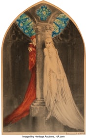 79068: Louis Icart Faust, 1928 Etching in colors on wov