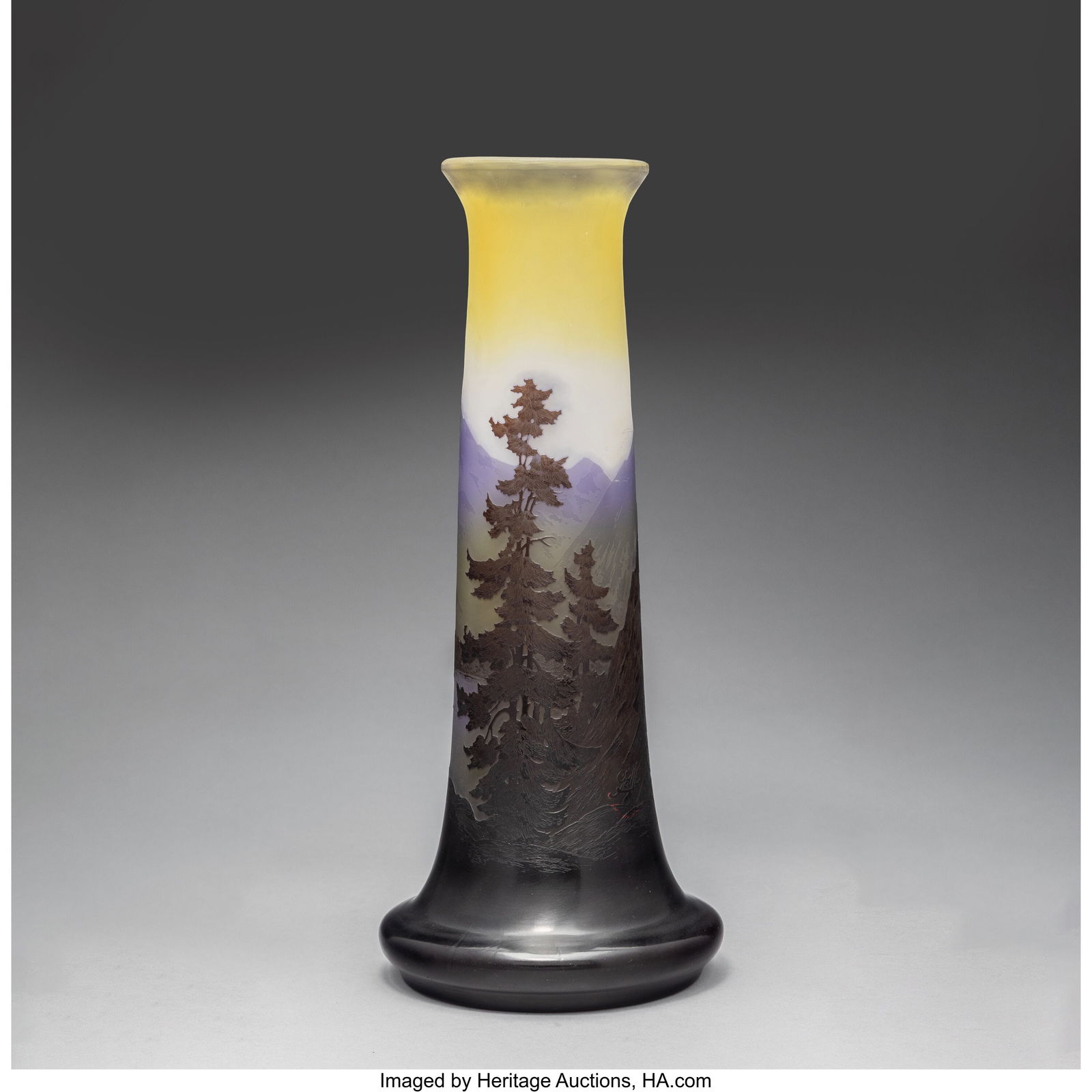 Gallé Landscape Vase, circa 1900 Cameo glass 14 (1 of 5)