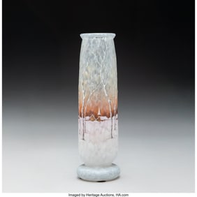 79083: Daum Frères Winter Landscape Vase, circa 1900 A