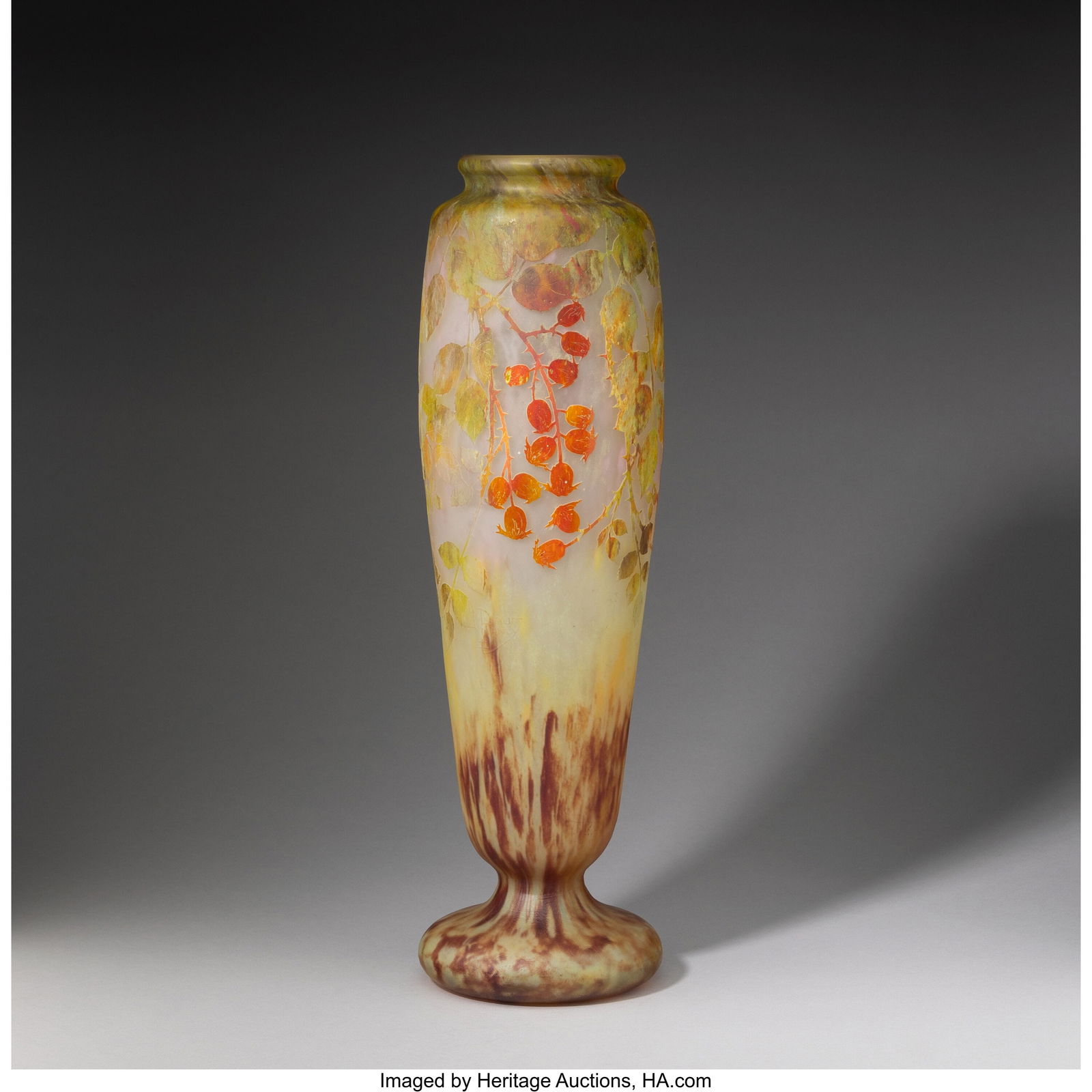 Daum Frères Berries Vase, circa 1900 Overlaid a (1 of 5)