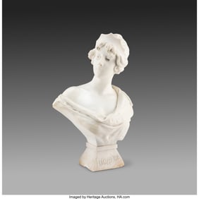 79098: Emmanuel Villanis Lucrèce Marble 22-1/4 x 15 x