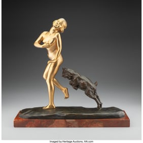 79100: Thomas Francis Cartier Nude with Goat, early 20t