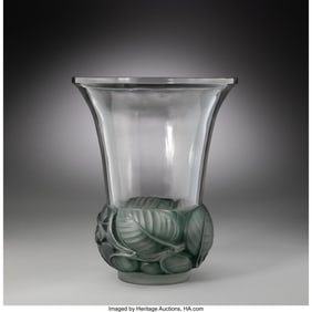 79159: René Lalique Lilas Vase, circa 1930 Clear and f