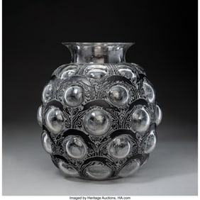 79160: René Lalique Antilopes Vase, circa 1925 Clear g