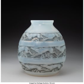 79175: René Lalique Soudan Vase, circa 1928 Cased opal