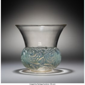 79178: René Lalique Renoncules Vase, circa 1930 Clear