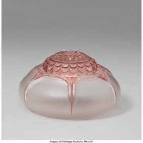 79183: René Lalique Nénuphar Covered Inkwell, circa 1