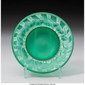 79185: René Lalique Irene Ashtray, circa 1929 Green g