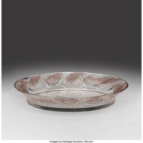 79186: René Lalique Faisans Platter, circa 1941 Clear