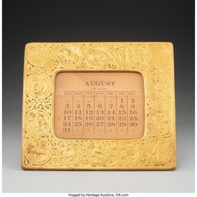 79203: Tiffany Studios Zodiac Perpetual Desk Calendar,