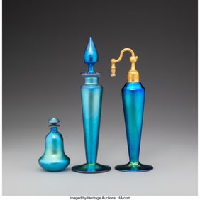 79209: Steuben Glass Works Two Perfume Bottles & One At