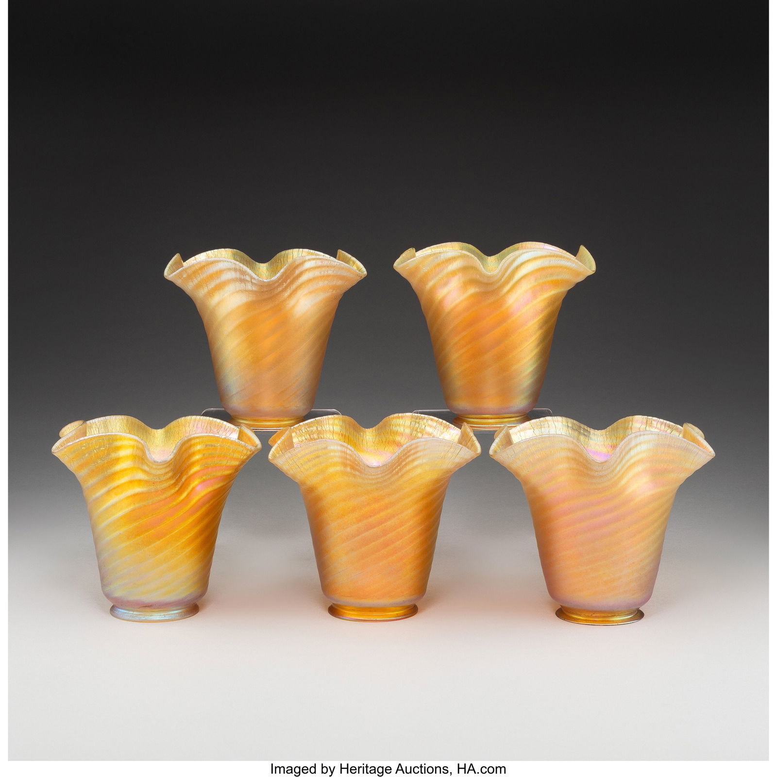 Steuben Glass Works Five Shades, circa 1910 Gold (1 of 3)