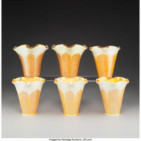 79217: American Six Pulled Feather Shades, circa 1910 I