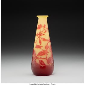 79220: Gallé Cabinet Vase, circa 1900 Cameo glass 6 in