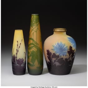 79227: French Three Cabinet Vases, early 20th century C