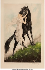 79238: Louis Icart Feunesse, 1930 Etching in colors on
