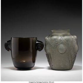 79255: René Lalique Albert and Domrémy Vases, 1925-1