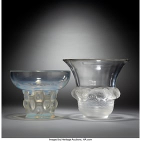79257: René Lalique Beautreillis and Piriac Vases, cir