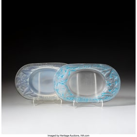 79267: René Lalique Two Medicis Ashtrays, circa 1924 C