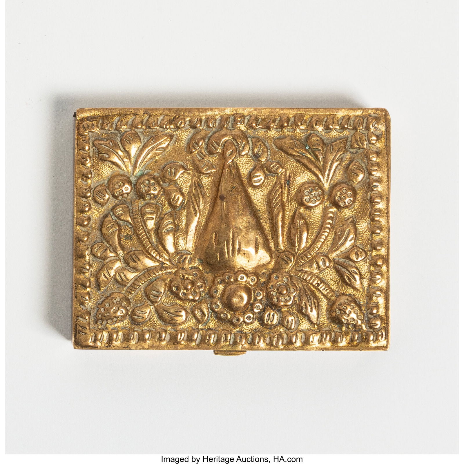 67004: Line Vautrin Powder Box France, circa 1950 Gilt