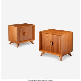 67027: Vladimir Kagan Early Pair of Nightstands USA, c