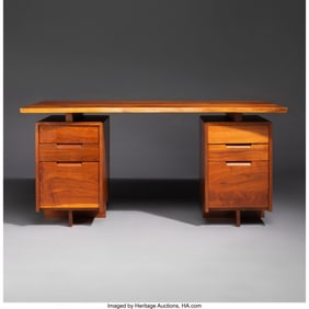 67041: George Nakashima Double Pedestal Desk USA, 1969