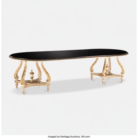 67050: Maison Jansen Double Pedestal Dining Table with