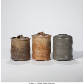 67076: Byron Temple Three Covered Vessels USA, late 20t