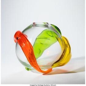 67082: Venini Vase Italy, 2003 Blown glass 12-5/8 x 13-