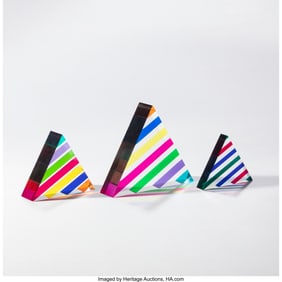 67089: Vasa Velizar Mihich Three Triangle Sculptures US