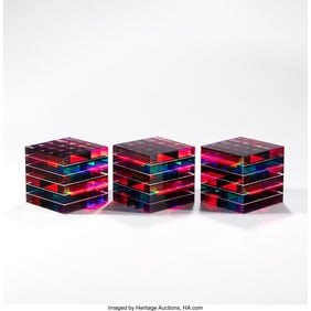 67092: Vasa Velizar Mihich Set of Three Cubes USA, 2002