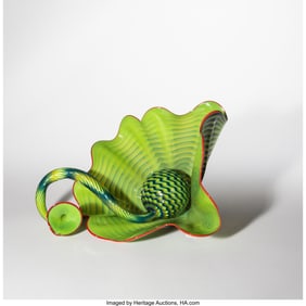 67144: Dale Chihuly Parrot Green Persian Pair USA, 20