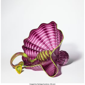 67145: Dale Chihuly Amethyst Persian Pair USA, 2005 Blo