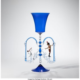 67150: Lucio Bubacco Goblet Italy, 2001 Lampworked gla