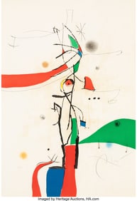 41009: Joan Miró (1893-1983) Demi-mondaine à sa fenê