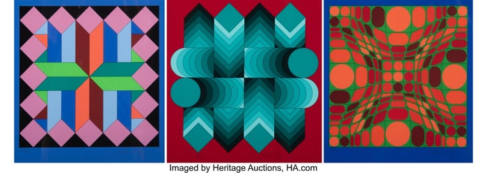 41037: Victor Vasarely (1906-1997) Three Works from the