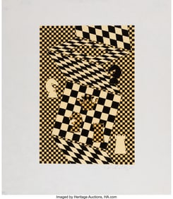 41038: Victor Vasarely (1906-1997) L'echiquier, 1935 Sc